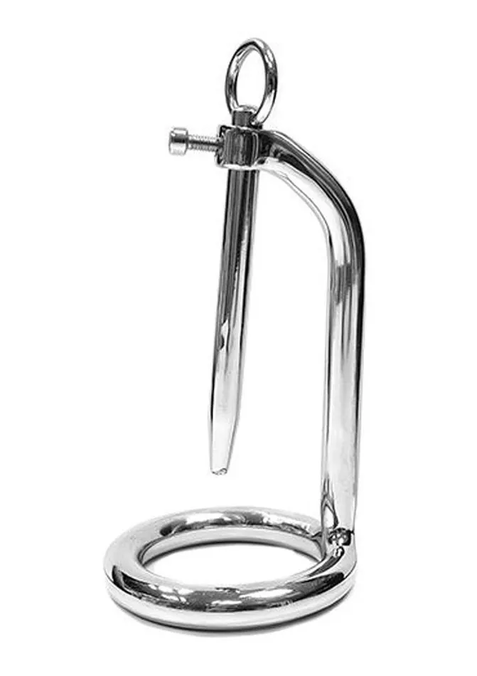 Male Sex Toys Rouge Chastity Cock Ring and Urethral Probe Stainless Rouge