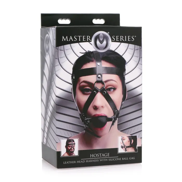 Master Series Male Sex Toys Master Series Leather Head Harness With Ball Gag Black Master Series Male Sex Toys Master Series Leather Head Harness With Ball Gag Black