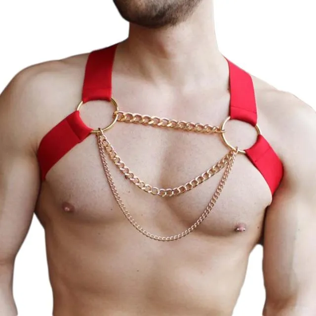mysite Female Sex Toys Gold Chain Chest Harness