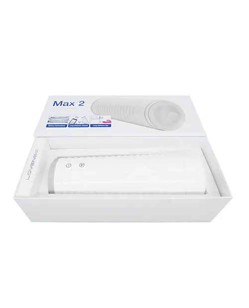 Open Desires Male Sex Toys Lovense Max 2 Rechargeable Male Masturbator w White Case Clear Sleeve