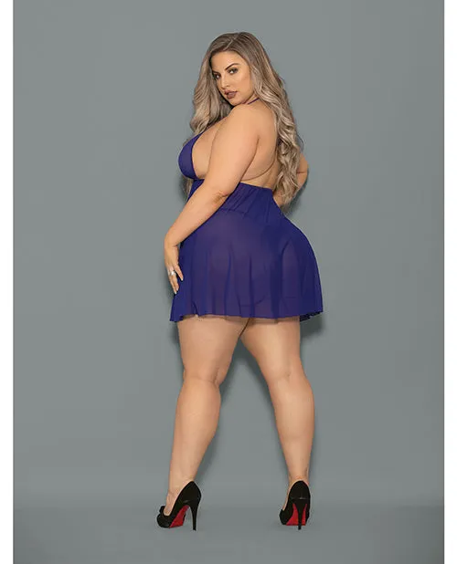 Open Desires Vibrators Euphoria Sheer Babydoll Midnight Purple QN