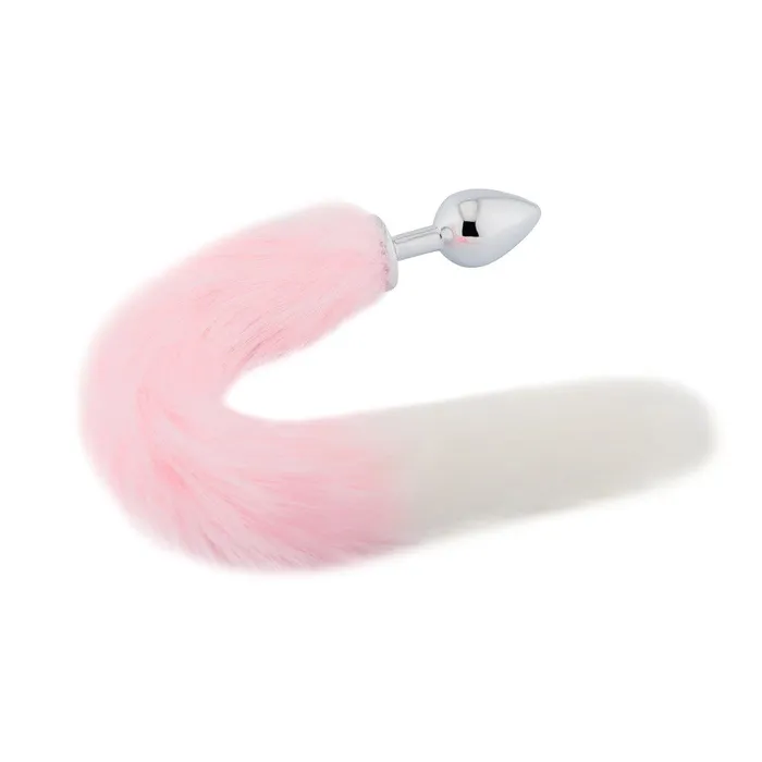 Pink with White Fox Metal Tail 18 Love Plugs Male Sex Toys