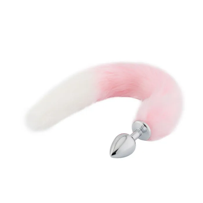 Pink with White Fox Metal Tail 18 Love Plugs Male Sex Toys Pink with White Fox Metal Tail 18 Love Plugs Male Sex Toys
