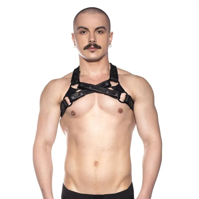 Prowler RED Restraints Prowler RED Leather Cross Harness Black