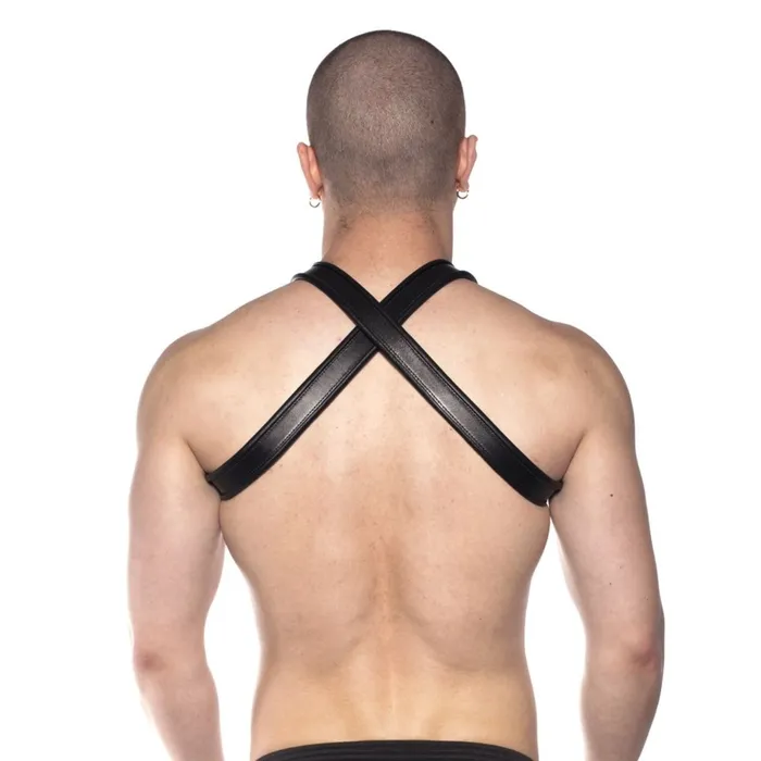 Prowler RED Restraints Prowler RED Leather Cross Harness Black