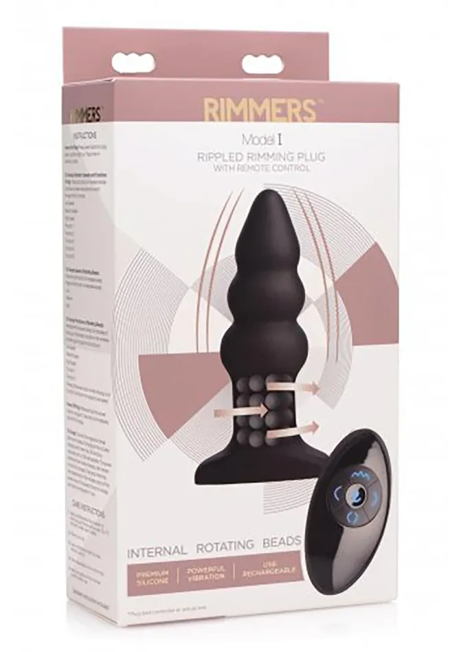 Rimmers Male Sex Toys Rimmers Model I Rechargeable Silicone Rippled Rimming Plug with Remote Control