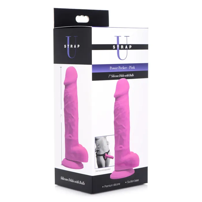 Strap U Dildos Strap U Power Pecker Silicone Dildo With Balls Pink 7 Inch Strap U Dildos Strap U Power Pecker Silicone Dildo With Balls Pink 7 Inch