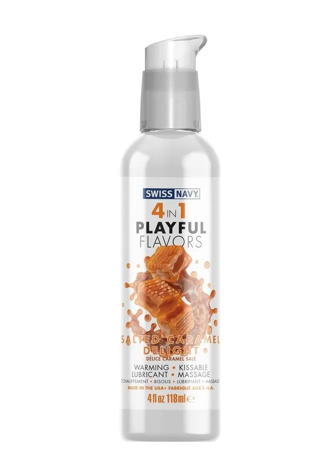 Swiss Navy Lubricants Swiss Navy 4 In 1 Flavored Lubricant 4oz Salted Caramel Delight Swiss Navy Lubricants Swiss Navy 4 In 1 Flavored Lubricant 4oz Salted Caramel Delight