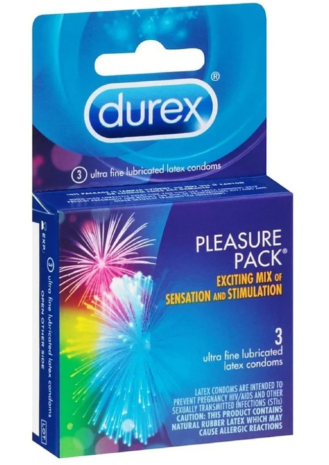 Vibrators Durex Durex Pleasure Pack Lubricated Latex Condoms