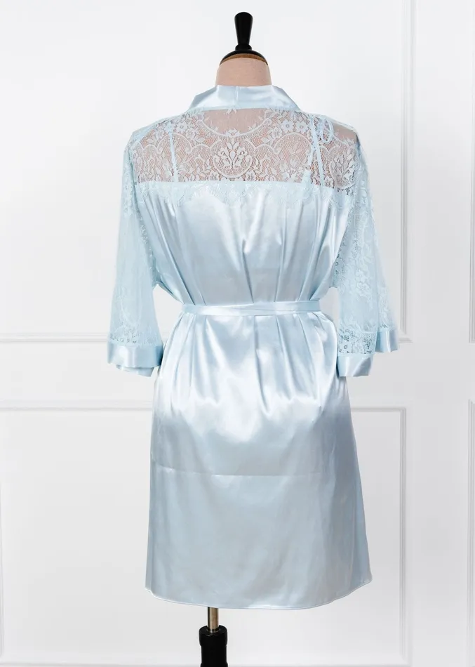Vibrators Satin Eyelash Lace Robe Something Blue Mentionables Vibrators Satin Eyelash Lace Robe Something Blue Mentionables