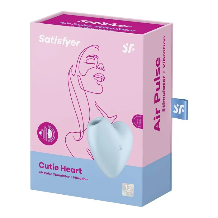 Vibrators Satisfyer Cutie Heart Air Pulse Stimulator Light Blue Satisfyer