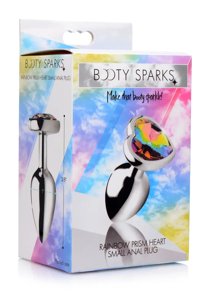 Anal XR Brands Booty Sparks Rainbow Prism Heart Anal Plug Small Anal XR Brands Booty Sparks Rainbow Prism Heart Anal Plug Small