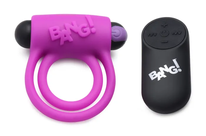 Bang Silicone Cock Ring and Bullet With Remote Control Purple XR Brands Bang Male Sex Toys Bang Silicone Cock Ring and Bullet With Remote Control Purple XR Brands Bang Male Sex Toys