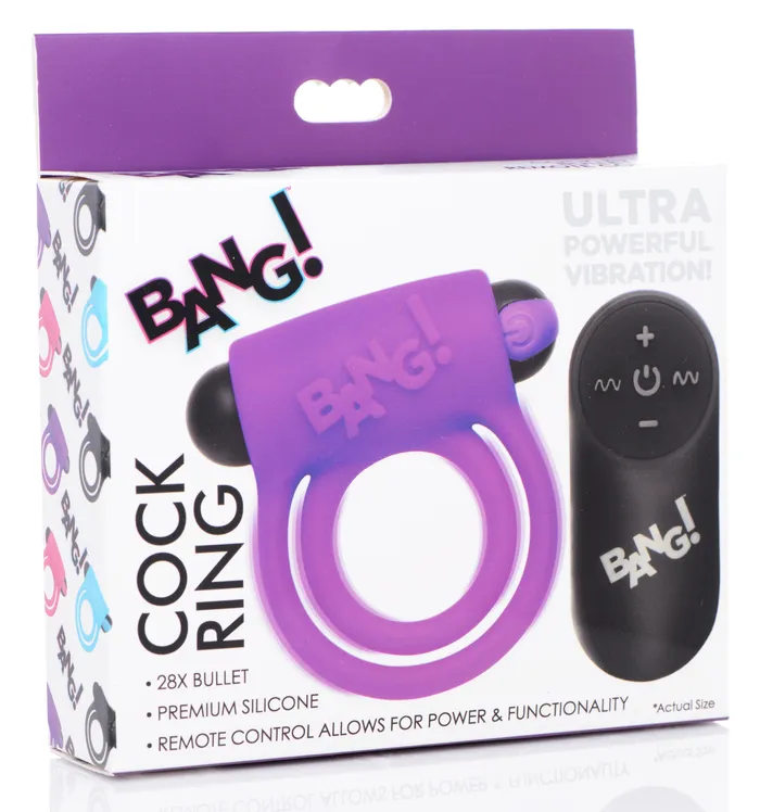 Bang Silicone Cock Ring and Bullet With Remote Control Purple XR Brands Bang Male Sex Toys Bang Silicone Cock Ring and Bullet With Remote Control Purple XR Brands Bang Male Sex Toys