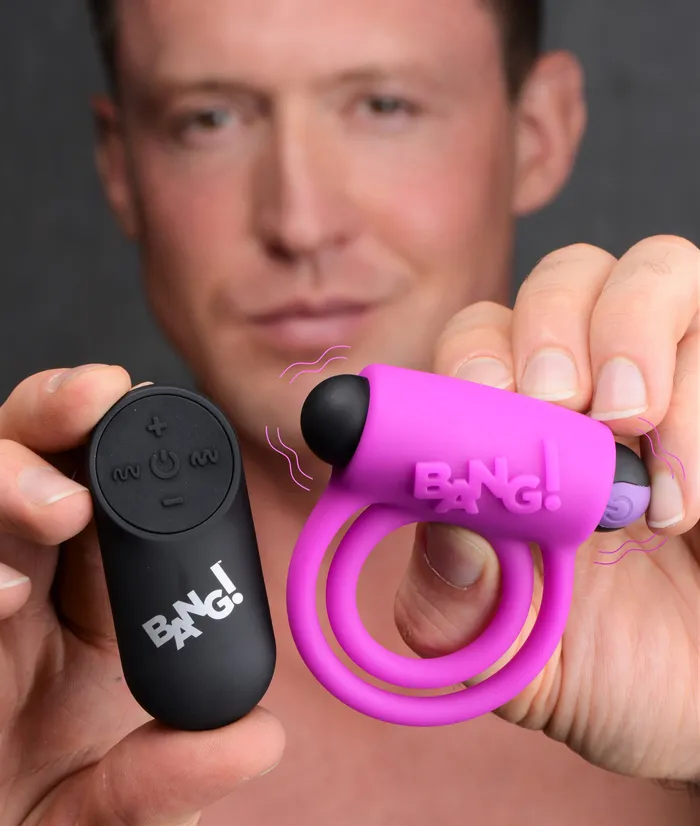 Bang Silicone Cock Ring and Bullet With Remote Control Purple XR Brands Bang Male Sex Toys Bang Silicone Cock Ring and Bullet With Remote Control Purple XR Brands Bang Male Sex Toys