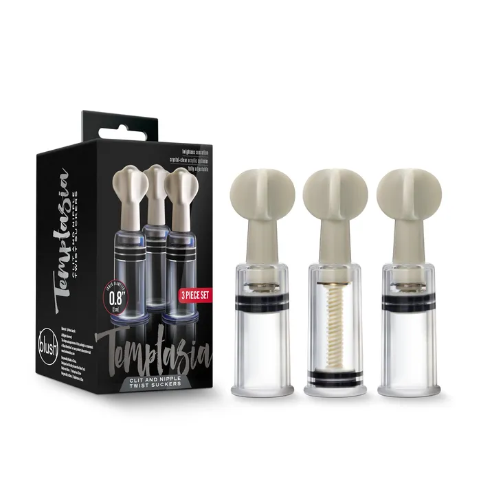 Blush Anal Temptasia Clit And Nipple Twist Suckers Set of 3 Clear