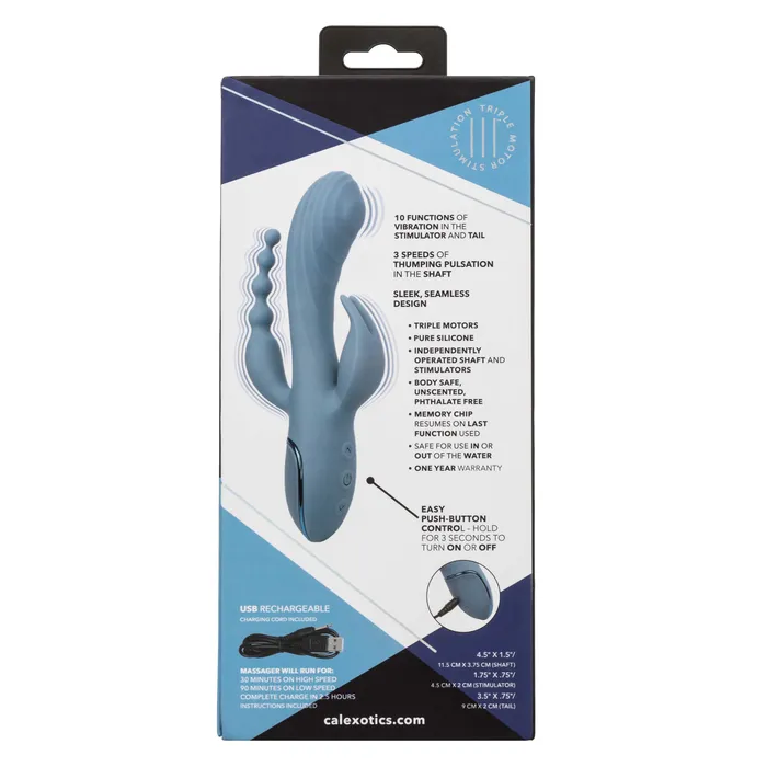 CalExotics Vibrators Iii Triple Ecstasy Blue CalExotics Vibrators Iii Triple Ecstasy Blue