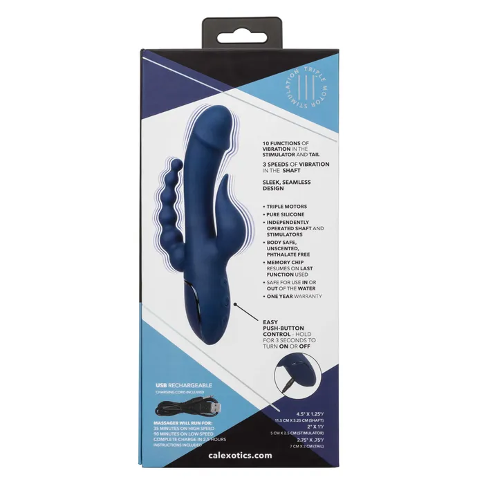 CalExotics Vibrators Iii Triple Orgasm Blue CalExotics Vibrators Iii Triple Orgasm Blue