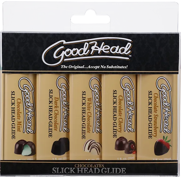 Enhancers Doc Johnson Slick Head Glide Chocolates 5 Pack