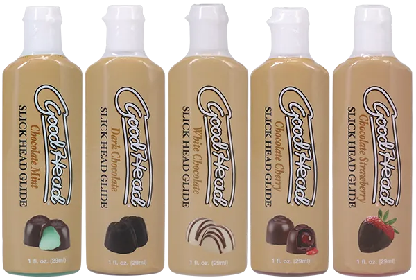 Enhancers Doc Johnson Slick Head Glide Chocolates 5 Pack