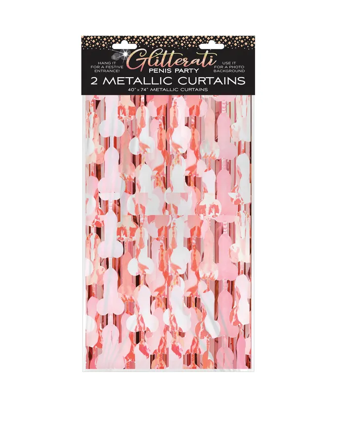 Little Genie Vibrators Glitterati Penis Foil Curtain Rose Gold