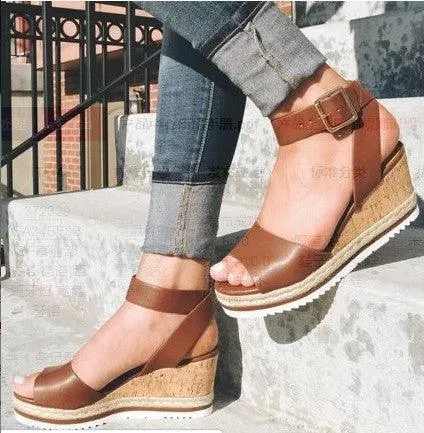 Male Sex Toys cj Womens Sandals With Buckle Wedge Heel