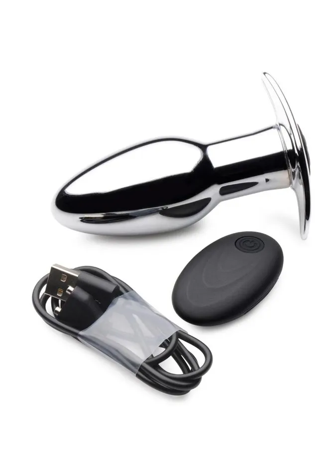 Master Series Chrome Blast 7x Rechargeable Anal Plug with Remote Control Master Series Male Sex Toys