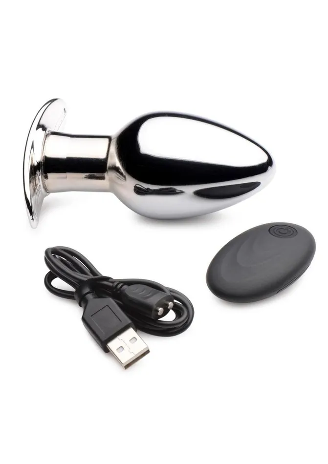 Master Series Chrome Blast 7x Rechargeable Anal Plug with Remote Control Master Series Male Sex Toys