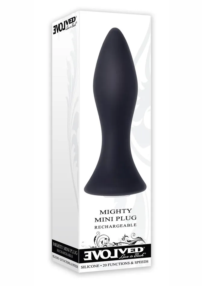 Mighty Mini Rechargeable Silicone Anal Plug with 20 Functions and Speeds Evolved Male Sex Toys
