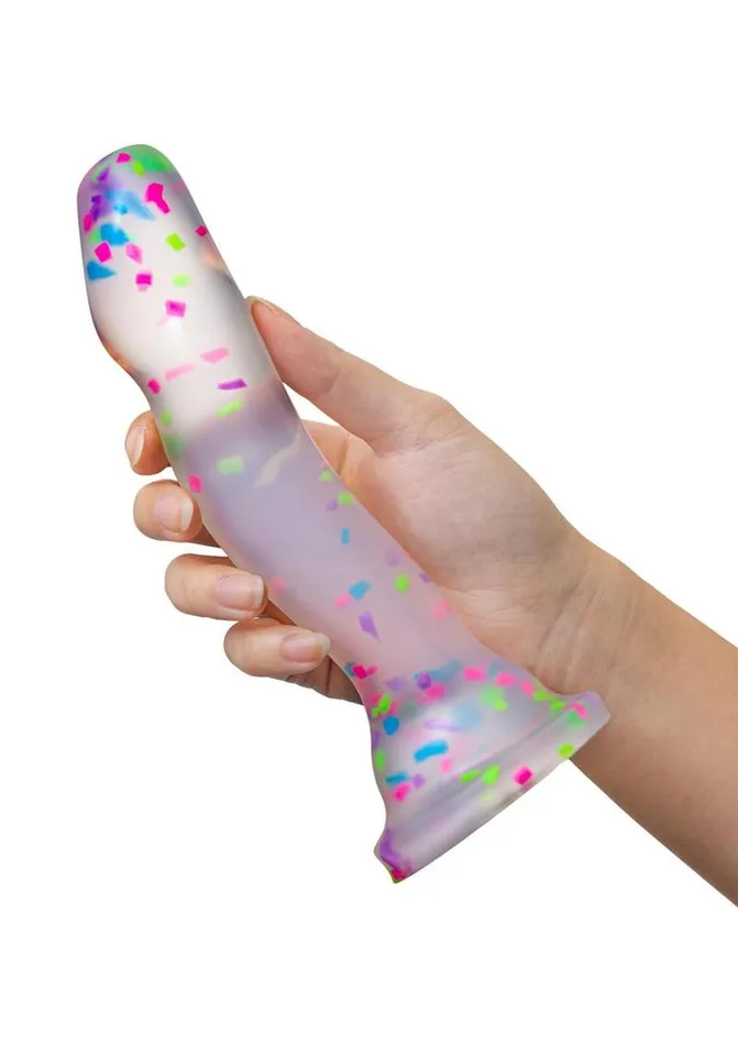 Neo Elite Glow In The Dark Silicone Hanky Panky Dildo 75in Confetti Neo Elite Female Sex Toys Neo Elite Glow In The Dark Silicone Hanky Panky Dildo 75in Confetti Neo Elite Female Sex Toys
