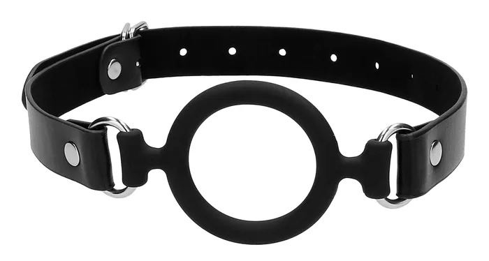 Shots Ouch Male Sex Toys Silicone Ring Gag With Adjustable Bonded Leather Staps Black Shots Ouch Male Sex Toys Silicone Ring Gag With Adjustable Bonded Leather Staps Black