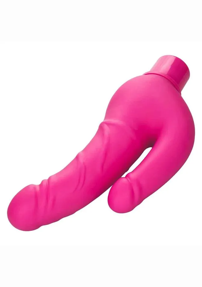 Studs Female Sex Toys Rechargeable Power Stud Over and Under Silicone Vibrating Double Dong