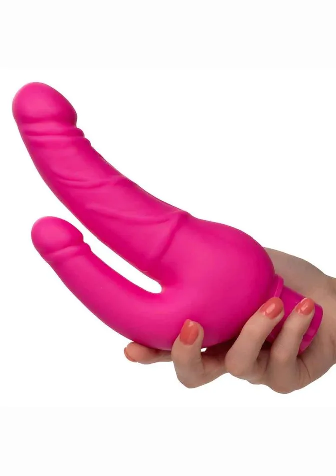 Studs Female Sex Toys Rechargeable Power Stud Over and Under Silicone Vibrating Double Dong
