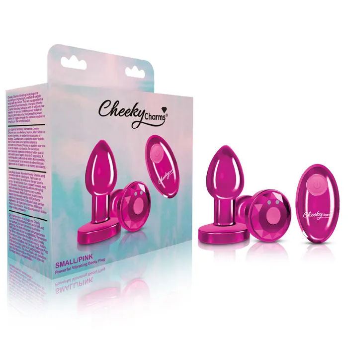 Viben Male Sex Toys Cheeky Charms Rechargeable Vibrating Metal Butt Plug With Remote Control Pink Small