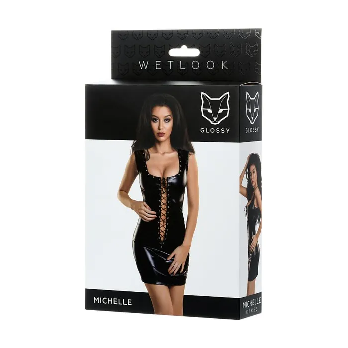 Vibrators The Toolshed AU Glossy Wetlook Dress w Studs Michelle