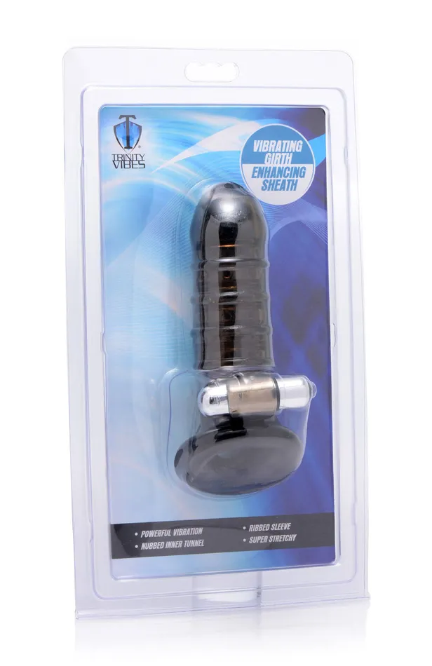 XR Brands Trinity Vibes Anal Vibrating Girth Enhancing Sheath Black XR Brands Trinity Vibes Anal Vibrating Girth Enhancing Sheath Black
