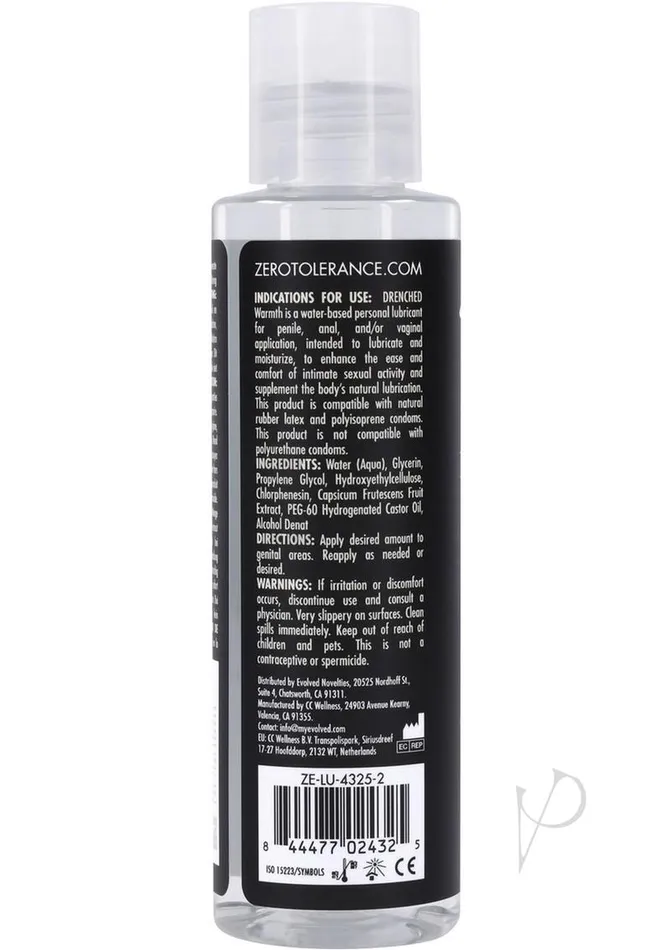 Zero Tolerance Zero Tolerance Drenched Warmth Water Based Lubricant Anal