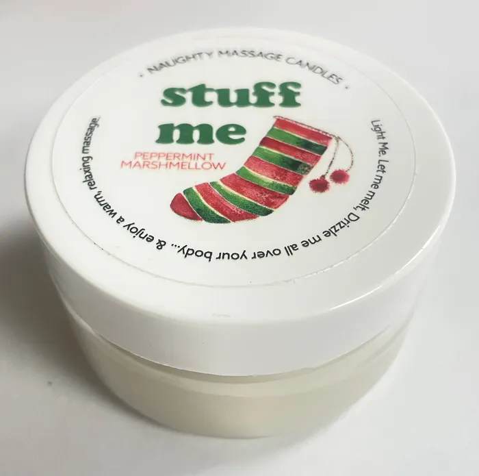 2024 Holiday Sale Couples Stuff Me Massage Candle Peppermint Marshmallow 17 Oz