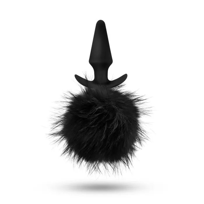 Anal Blush Anal Adventures Platinum Rabbit Tail Plug Black