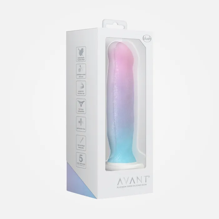 Avant D17 Lucky Rainbow 8 Inch NonVibrating Dildo with Suction Cup Base Blush Anal Avant D17 Lucky Rainbow 8 Inch NonVibrating Dildo with Suction Cup Base Blush Anal