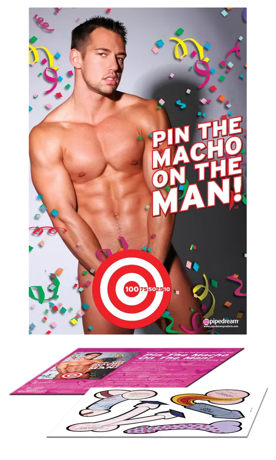 Bachelorette Party Favors Pin the Macho on the Man Pipedream Female Sex Toys