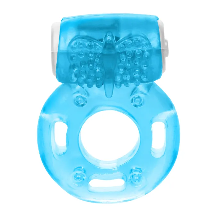 CalExotics Male Sex Toys Foil Pack Vibrating Ring Blue