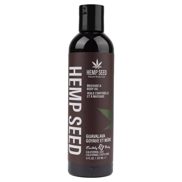 Couples Hemp Seed Massage and Body Oil Guavalava 8 Fl Oz 237 ml Earthly Body