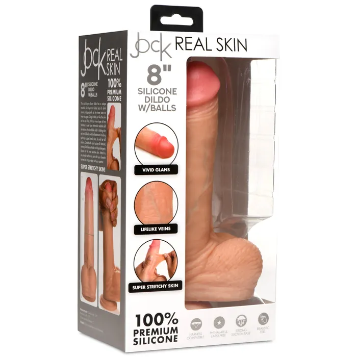 Jock 8 Real Skin silicone dildo with balls Jock Dildos Jock 8 Real Skin silicone dildo with balls Jock Dildos