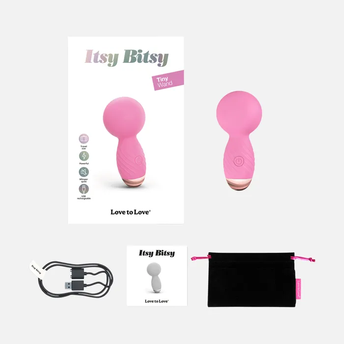 Love to Love Itsy Bitsy Wand Vibrator Pink Passion Vibrators Love to Love Itsy Bitsy Wand Vibrator Pink Passion Vibrators