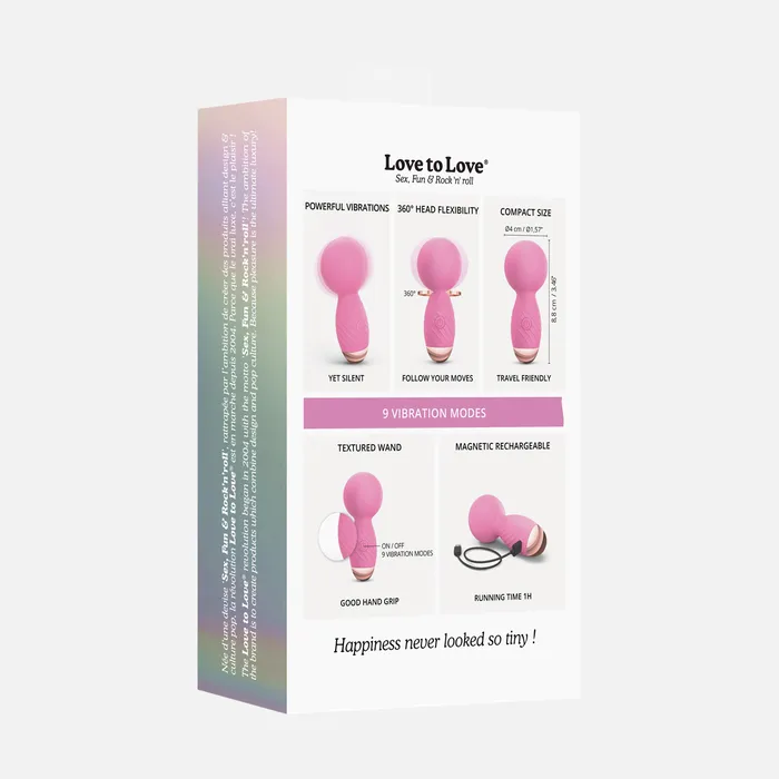 Love to Love Itsy Bitsy Wand Vibrator Pink Passion Vibrators Love to Love Itsy Bitsy Wand Vibrator Pink Passion Vibrators