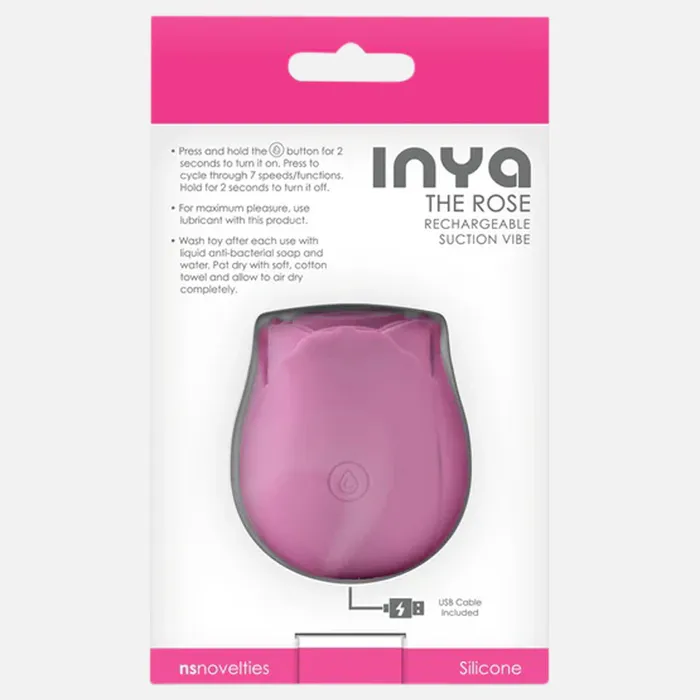 NS Novelties INYA Air Pulse and Suction Vibrator The Rose Pink Vibrators NS Novelties INYA Air Pulse and Suction Vibrator The Rose Pink Vibrators