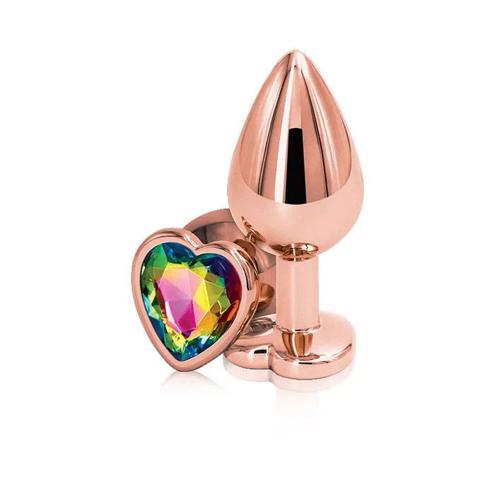 nsnovelties Anal Rear Assets Rose Gold Heart Medium Rainbow