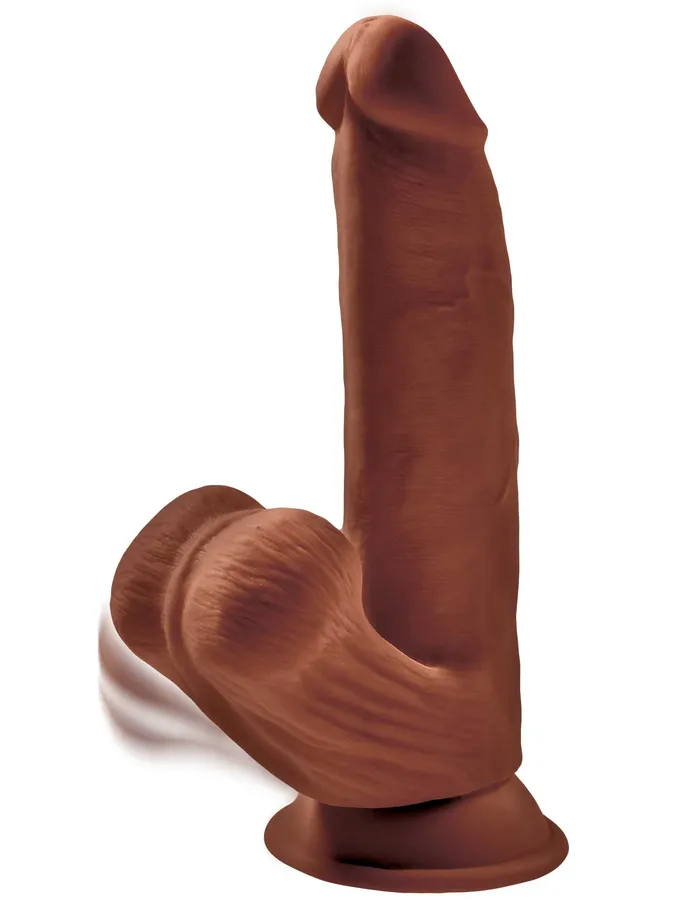 Pipedream Dildos 8 Inch Triple Density Cock With Swinging Balls Brown