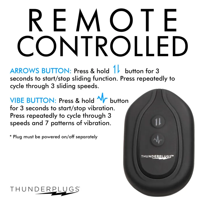 10X Sliding Ring Silicone Missile Plug with Remote Thunderplugs Male Sex Toys